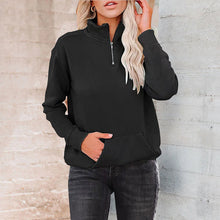 Laden Sie das Bild in den Galerie-Viewer, Einfarbiges Sweatshirt mit Reißverschluss