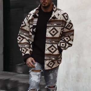 Reversjacke mit geometrischem Muster