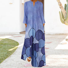 Laden Sie das Bild in den Galerie-Viewer, Langärmliges Lässiges Damenkleid mit Rundhalsausschnitt