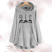 Laden Sie das Bild in den Galerie-Viewer, Bedruckter Plüsch-Kapuzenpullover