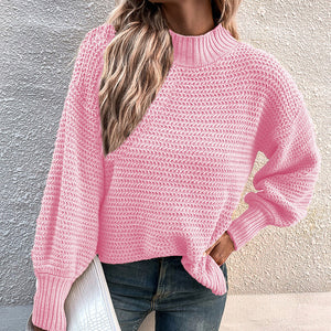 Geschlitzter Pullover mit Puffärmeln