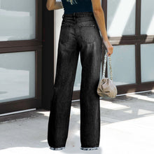 Laden Sie das Bild in den Galerie-Viewer, Damen Lässige Jeans mit weitem Bein im Herbst