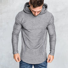 Laden Sie das Bild in den Galerie-Viewer, Einfarbiges Langärmeliges T-Shirt mit Kapuze