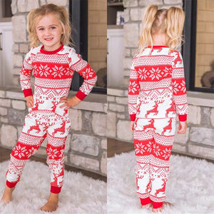 Roter Elch-Weihnachtsfamilien-Pyjama