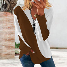 Laden Sie das Bild in den Galerie-Viewer, Langärmliges T-Shirt mit Farbblockdesign