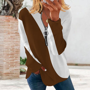 Langärmliges T-Shirt mit Farbblockdesign