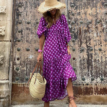 Laden Sie das Bild in den Galerie-Viewer, Strandkleid Mit Puffärmeln