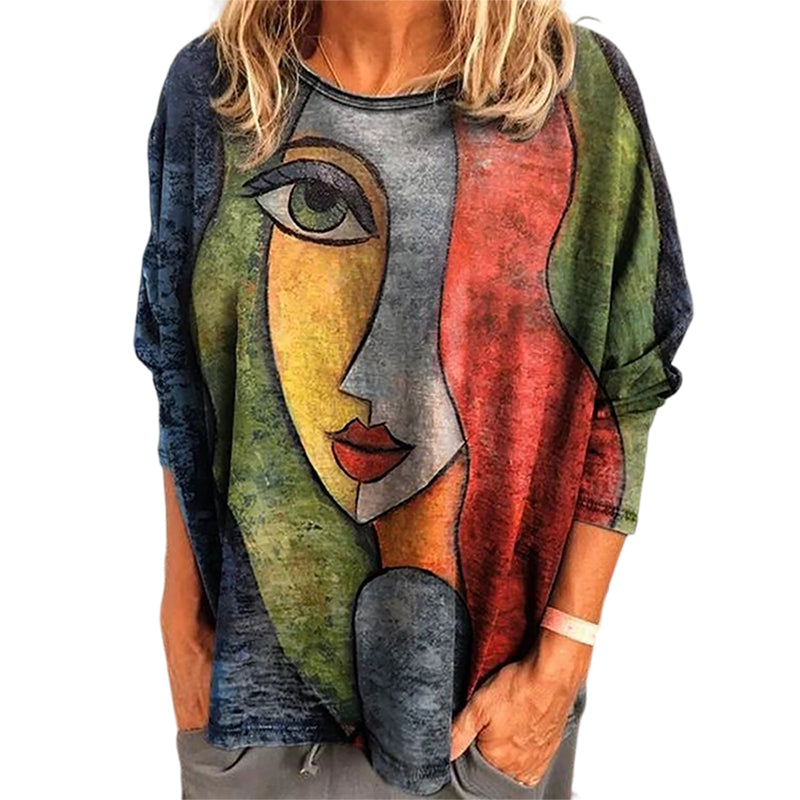 T-Shirt mit Gesichtsaufdruck