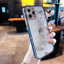 Laden Sie das Bild in den Galerie-Viewer, Transparente iPhone Handyhülle Mit Diamantkette