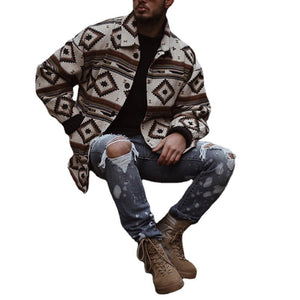 Reversjacke mit geometrischem Muster