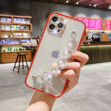 Laden Sie das Bild in den Galerie-Viewer, Transparente iPhone Handyhülle Mit Diamantkette