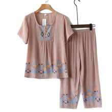 Laden Sie das Bild in den Galerie-Viewer, Zweiteiliger Sommer Baumwoll-Flachs-Freizeitanzug