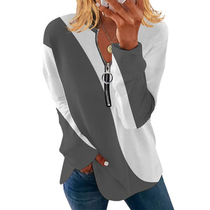 Langärmliges T-Shirt mit Farbblockdesign