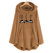 Laden Sie das Bild in den Galerie-Viewer, Bedruckter Plüsch-Kapuzenpullover