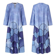 Laden Sie das Bild in den Galerie-Viewer, Langärmliges Lässiges Damenkleid mit Rundhalsausschnitt