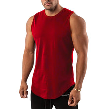 Laden Sie das Bild in den Galerie-Viewer, Einfarbige Fitnessweste mit Rundhalsausschnitt für Herren