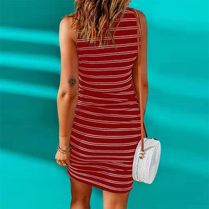 Gestreiftes ärmelloses Kleid