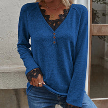 Laden Sie das Bild in den Galerie-Viewer, Damen-Strick-T-Shirt mit V-Ausschnitt