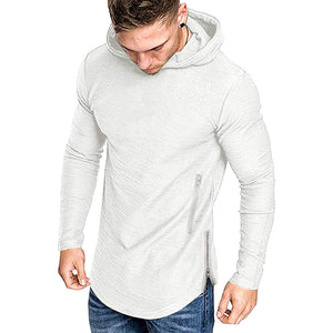 Einfarbiges Langärmeliges T-Shirt mit Kapuze