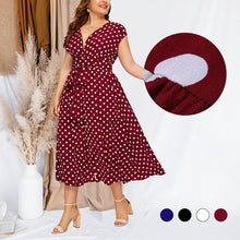 Laden Sie das Bild in den Galerie-Viewer, Gepunktetes Schnürkleid Mit V-Ausschnitt