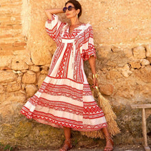 Laden Sie das Bild in den Galerie-Viewer, Strandkleid Mit Puffärmeln