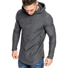 Laden Sie das Bild in den Galerie-Viewer, Einfarbiges Langärmeliges T-Shirt mit Kapuze