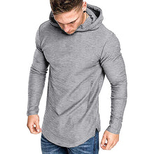 Laden Sie das Bild in den Galerie-Viewer, Einfarbiges Langärmeliges T-Shirt mit Kapuze