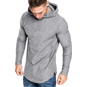 Einfarbiges Langärmeliges T-Shirt mit Kapuze