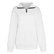 Laden Sie das Bild in den Galerie-Viewer, Einfarbiges Sweatshirt mit Reißverschluss