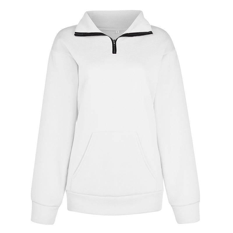Einfarbiges Sweatshirt mit Reißverschluss