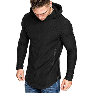 Einfarbiges Langärmeliges T-Shirt mit Kapuze