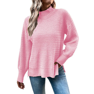 Geschlitzter Pullover mit Puffärmeln