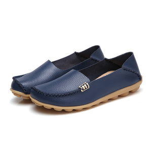 Einfarbige Leichte Lederschuhe Mit Weicher Sohle
