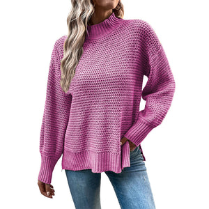 Geschlitzter Pullover mit Puffärmeln