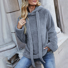 Laden Sie das Bild in den Galerie-Viewer, Einfarbiges Verdicktes Kapuzen-Sweatshirt