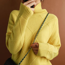 Laden Sie das Bild in den Galerie-Viewer, Damen Rollkragen Strickpullover