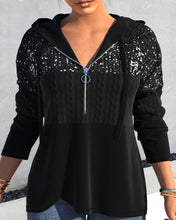 Laden Sie das Bild in den Galerie-Viewer, Hoodie mit Reißverschluss und Pailletten