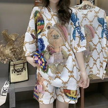 Laden Sie das Bild in den Galerie-Viewer, Süßes Kurzarm-T-Shirt mit Pailletten