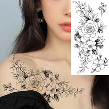 Laden Sie das Bild in den Galerie-Viewer, Skizze Blume Tattoo Aufkleber