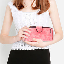 Laden Sie das Bild in den Galerie-Viewer, Damen gefrostete multifunktionale lange Geldbörse mit großem Fassungsvermögen