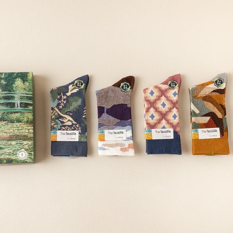 Langstapelige Ölgemälde Baumwollsocke