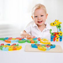 Laden Sie das Bild in den Galerie-Viewer, Pädagogisches 3D-Holzpuzzle für Kinder