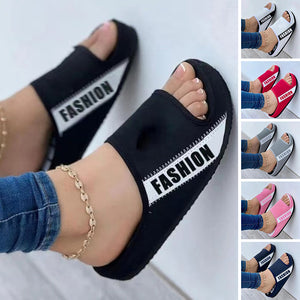 Damen flache Sandalen aus Stoff
