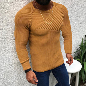 Schmal Geschnittener Pullover mit Rundhalsausschnitt