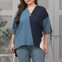 Laden Sie das Bild in den Galerie-Viewer, Geometrisches T-Shirt mit mittellangen Ärmeln