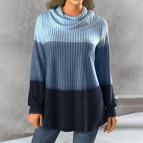 Lockerer Pullover mit Farbeblock-Print