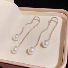 Laden Sie das Bild in den Galerie-Viewer, Elegante Diamant-Quastenperlenohrringe