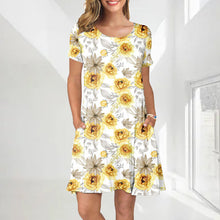 Laden Sie das Bild in den Galerie-Viewer, Damen Sommerkleid mit Print