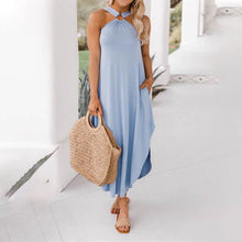 Laden Sie das Bild in den Galerie-Viewer, Damen langes Kleid mit Neckholder