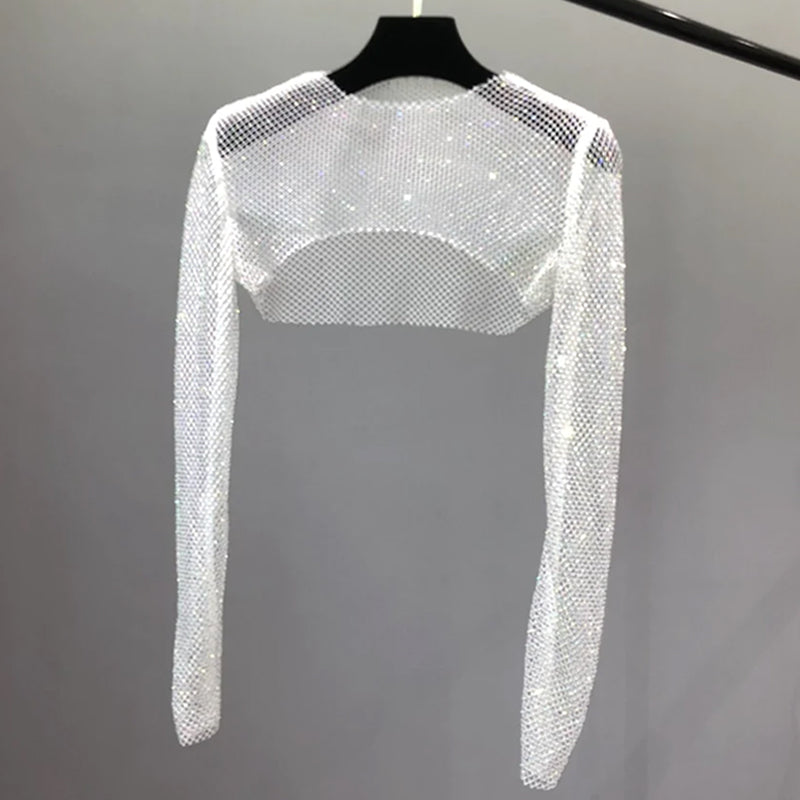 Französischer Netz-Sonnenschal mit Diamanten